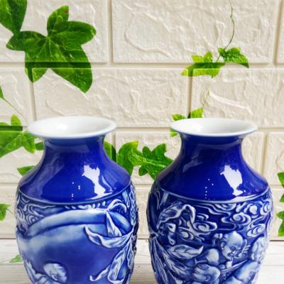 CẶP BÌNH ĐẮP NỔI NGŨ PHÚC TRƯỜNG THỌ